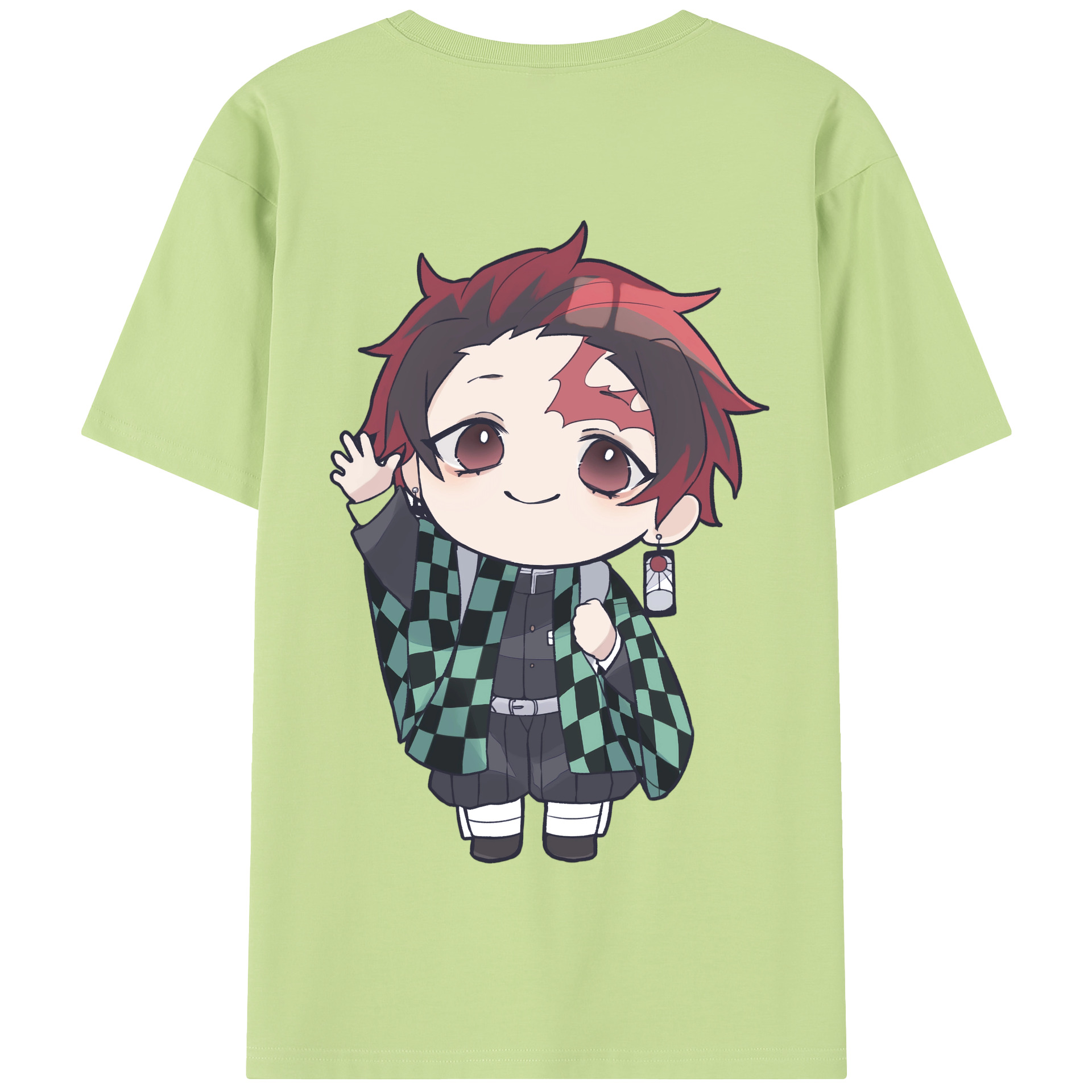 （画像用） 鬼滅の刃 竈門 炭治郎／かまど たんじろう Kamado Tanjirou 綿100％半袖Tシャツ（背面プリント）